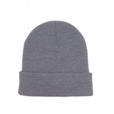 Gray beanie on a white background