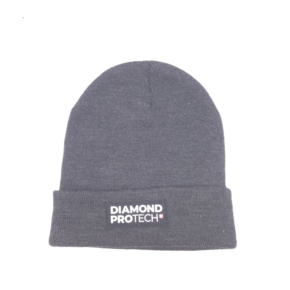 Gray beanie with 'Diamond Protech' logo on a white background